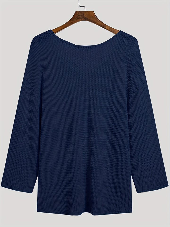 Gebreid herenhemd met diepe v-hals in boho-stijl