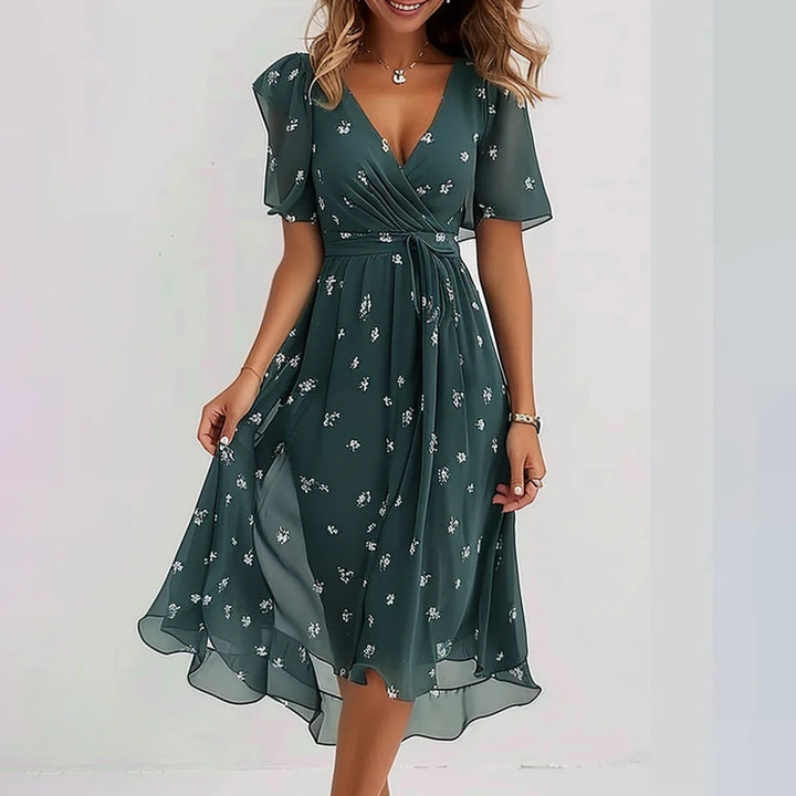 Elegante casual midi-jurk met bloemenprint voor dames