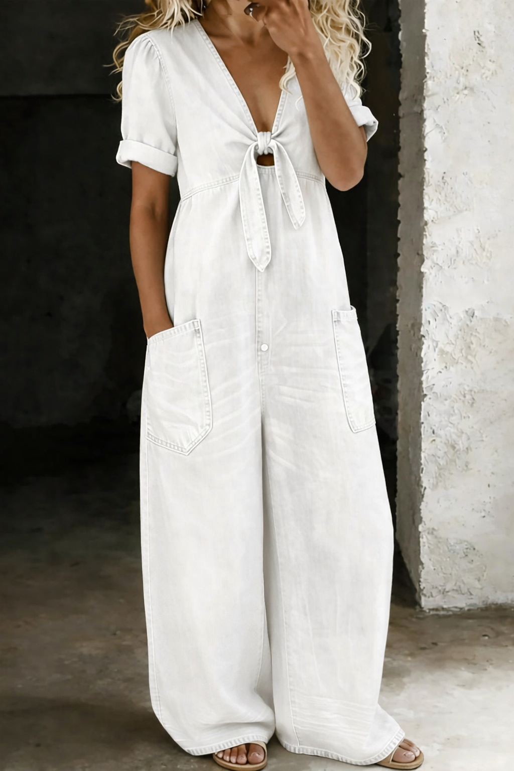 Jumpsuit met v-hals voor dames