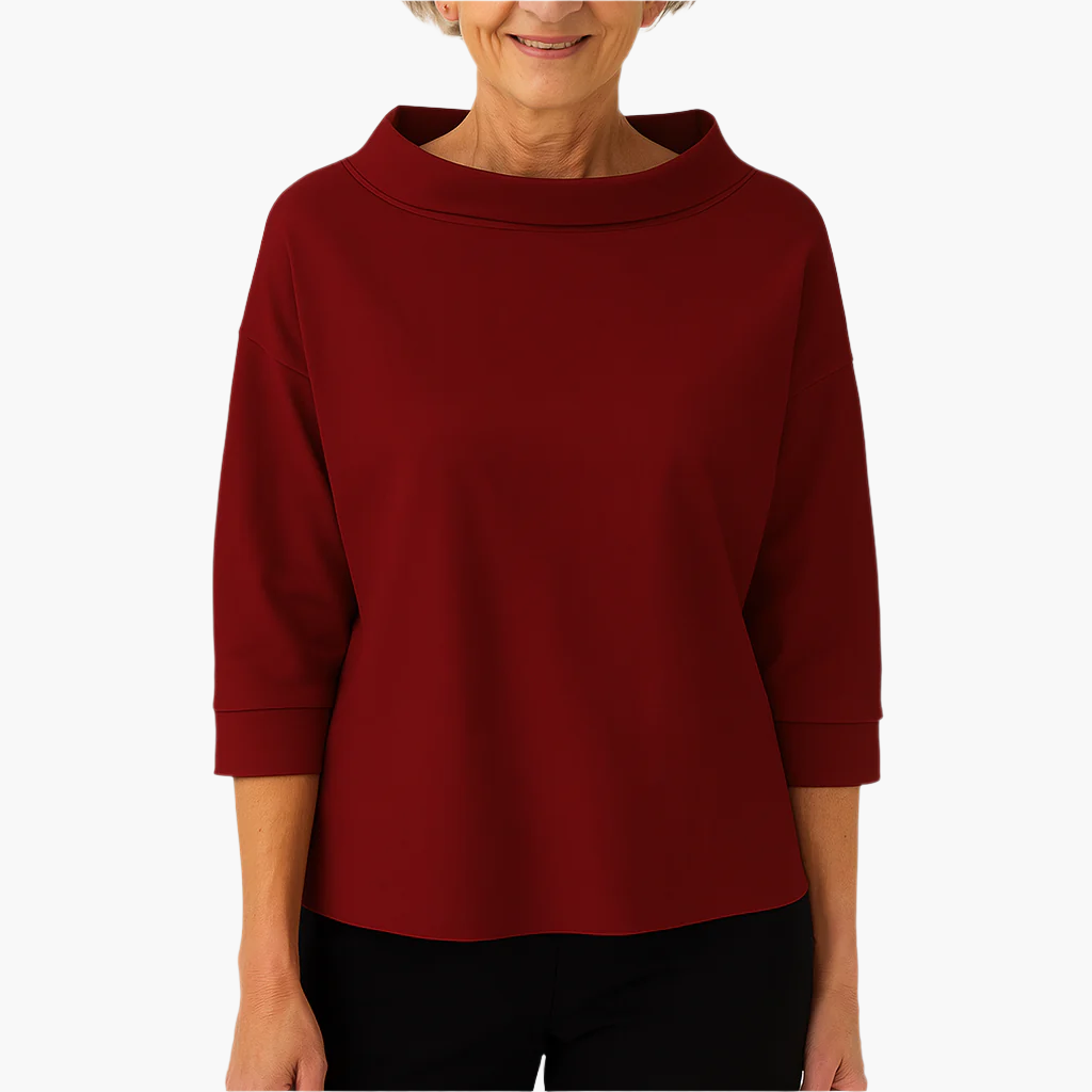 Damesblouse met opstaande kraag, elegant en casual