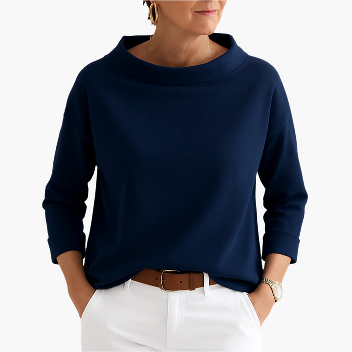 Damesblouse met opstaande kraag, elegant en casual