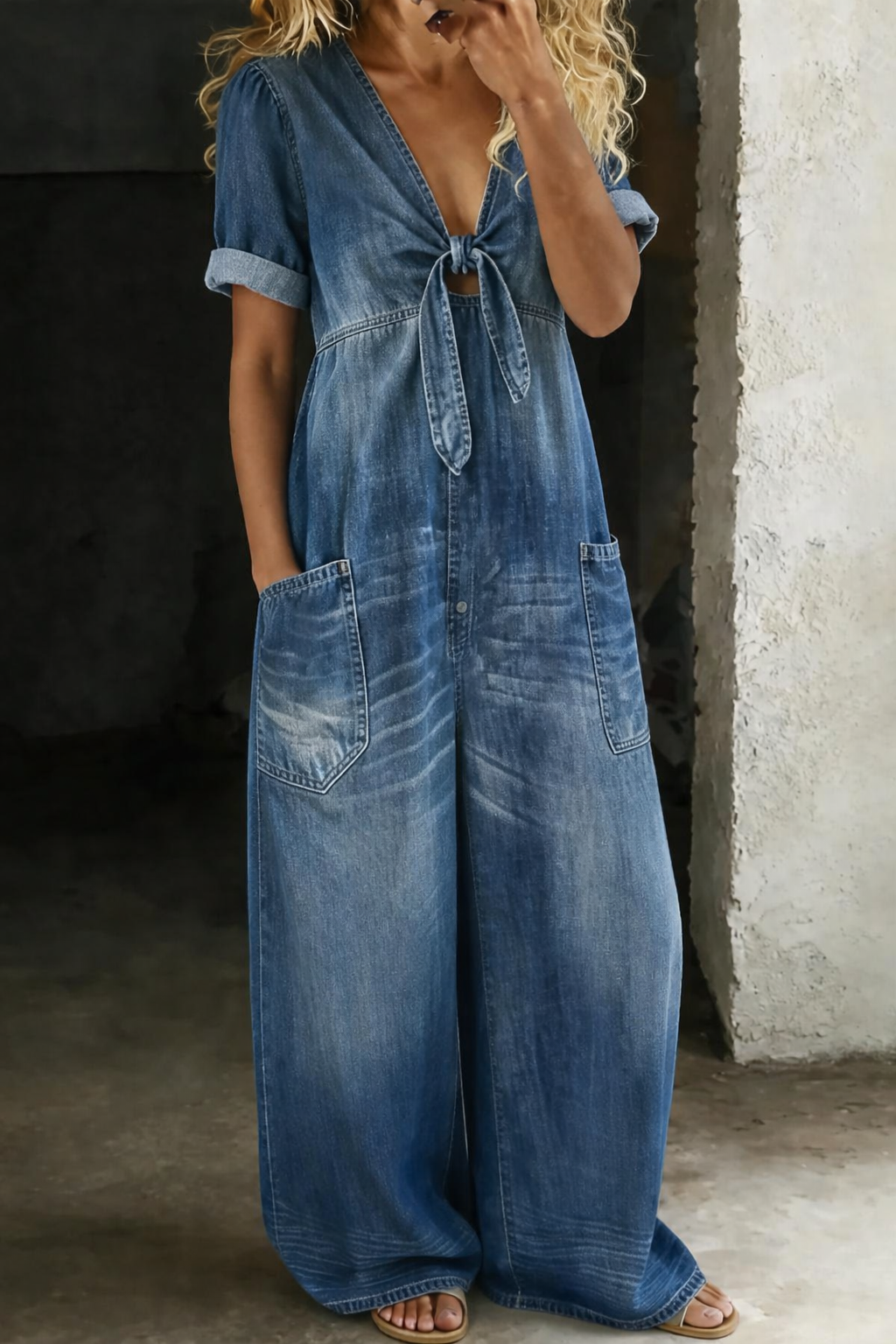 Jumpsuit met v-hals voor dames