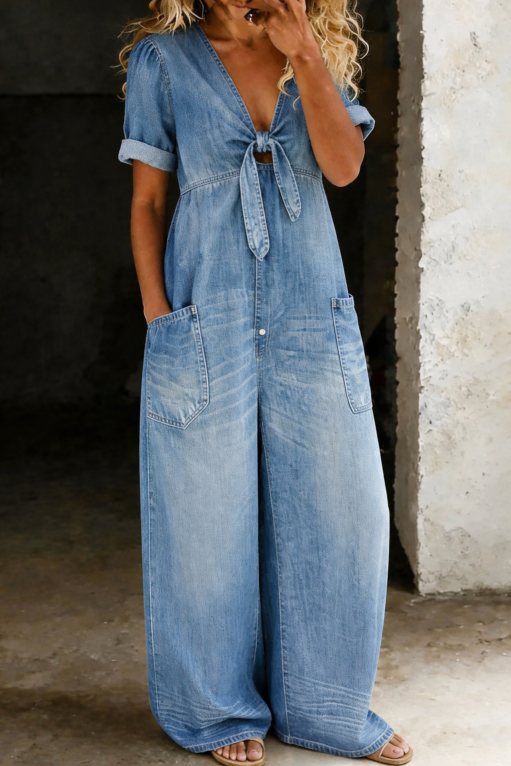 Jumpsuit met v-hals voor dames