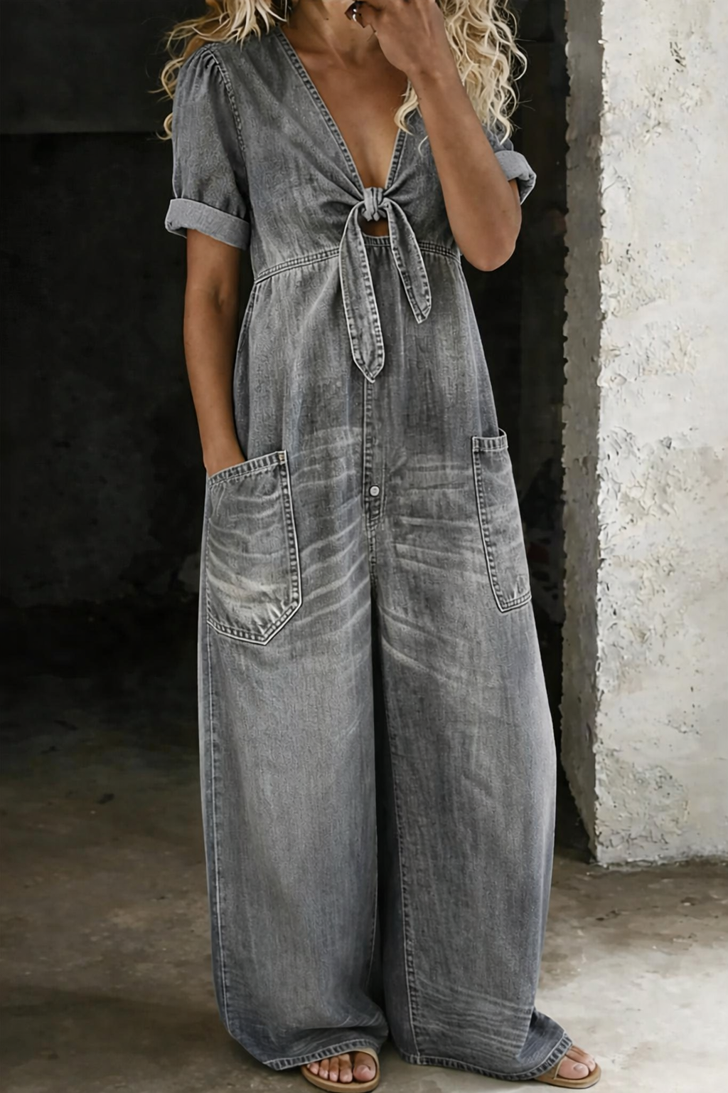 Jumpsuit met v-hals voor dames
