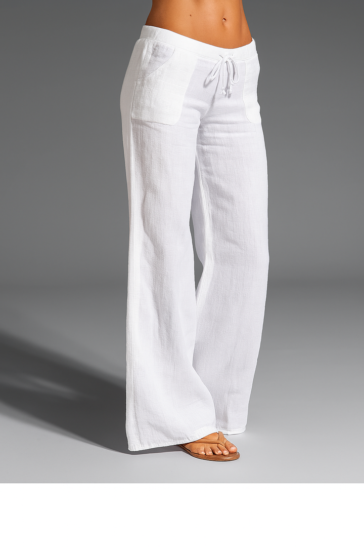 Damesbroek van linnen, wijd model, elegant