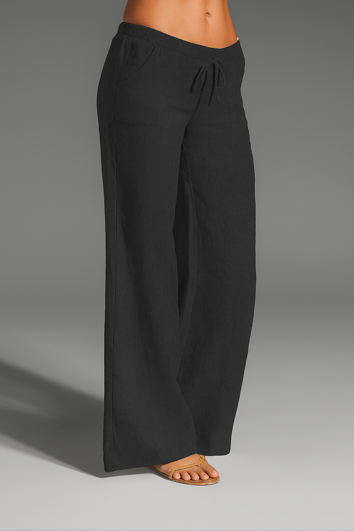 Damesbroek van linnen, wijd model, elegant