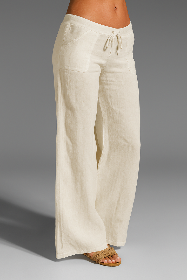 Damesbroek van linnen, wijd model, elegant