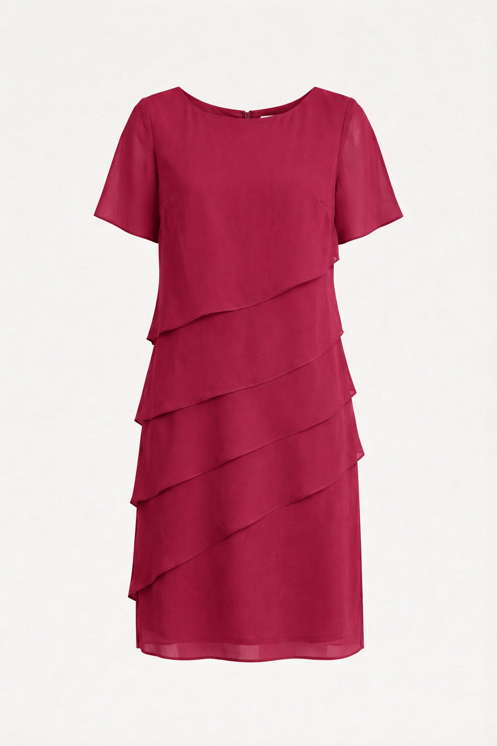 Chiffonjurk voor dames met korte mouwen