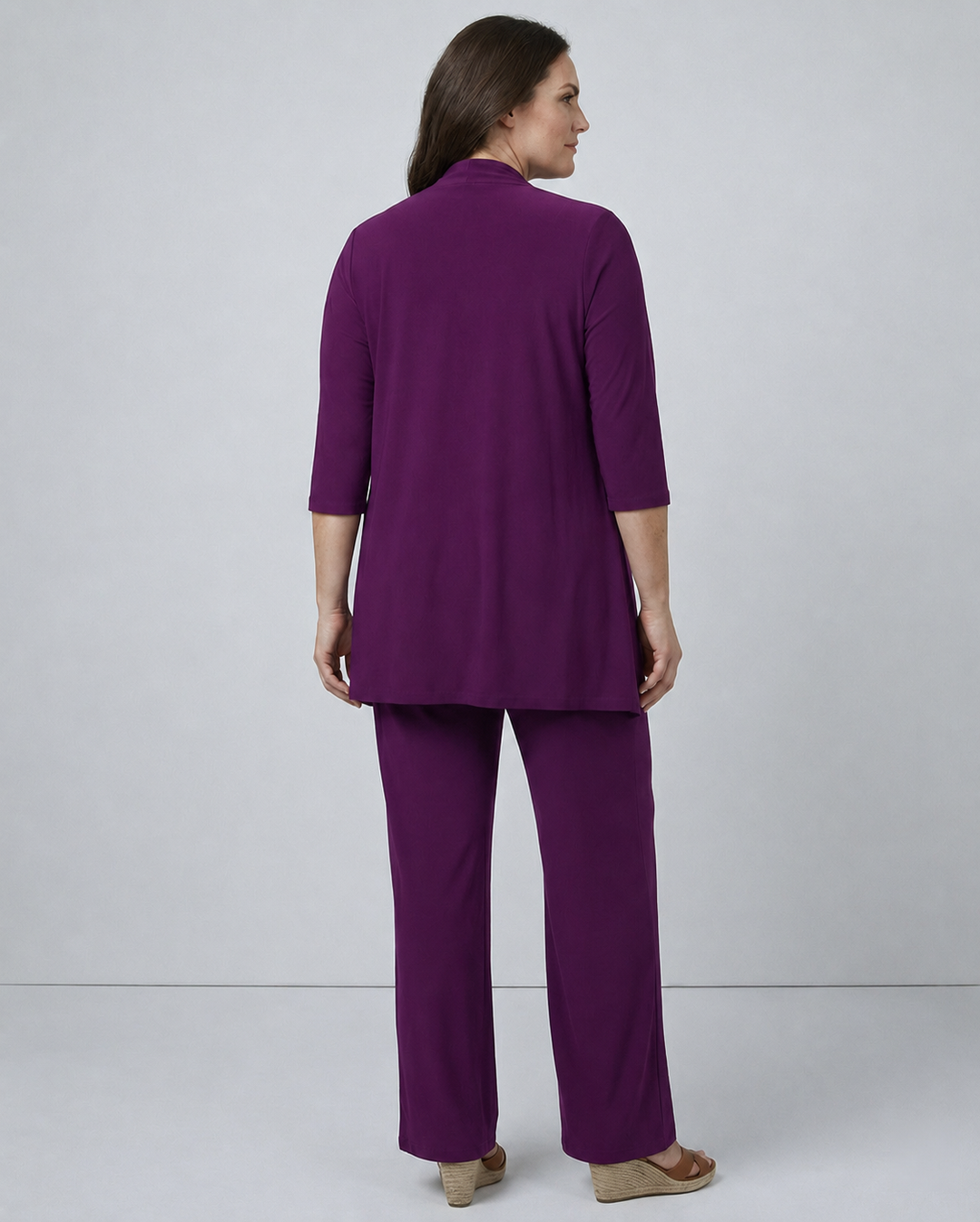 Driedelig damespak met wijde broek