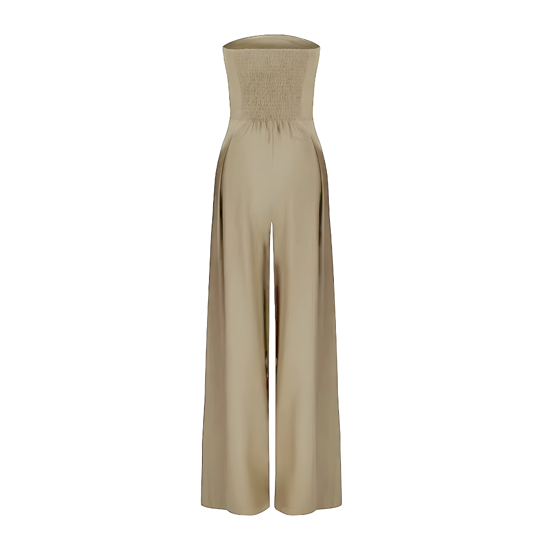 Strapless korsetjumpsuit voor dames met wijde pijpen, elegant