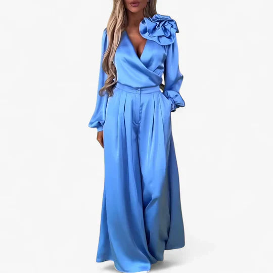 Elegante damesset met wijde broek