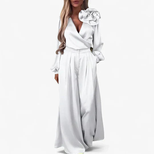 Elegante damesset met wijde broek