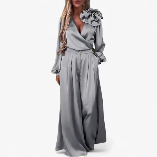 Elegante damesset met wijde broek