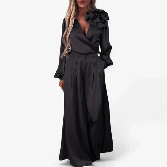 Elegante damesset met wijde broek