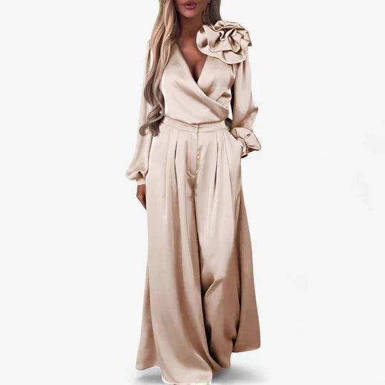 Elegante damesset met wijde broek