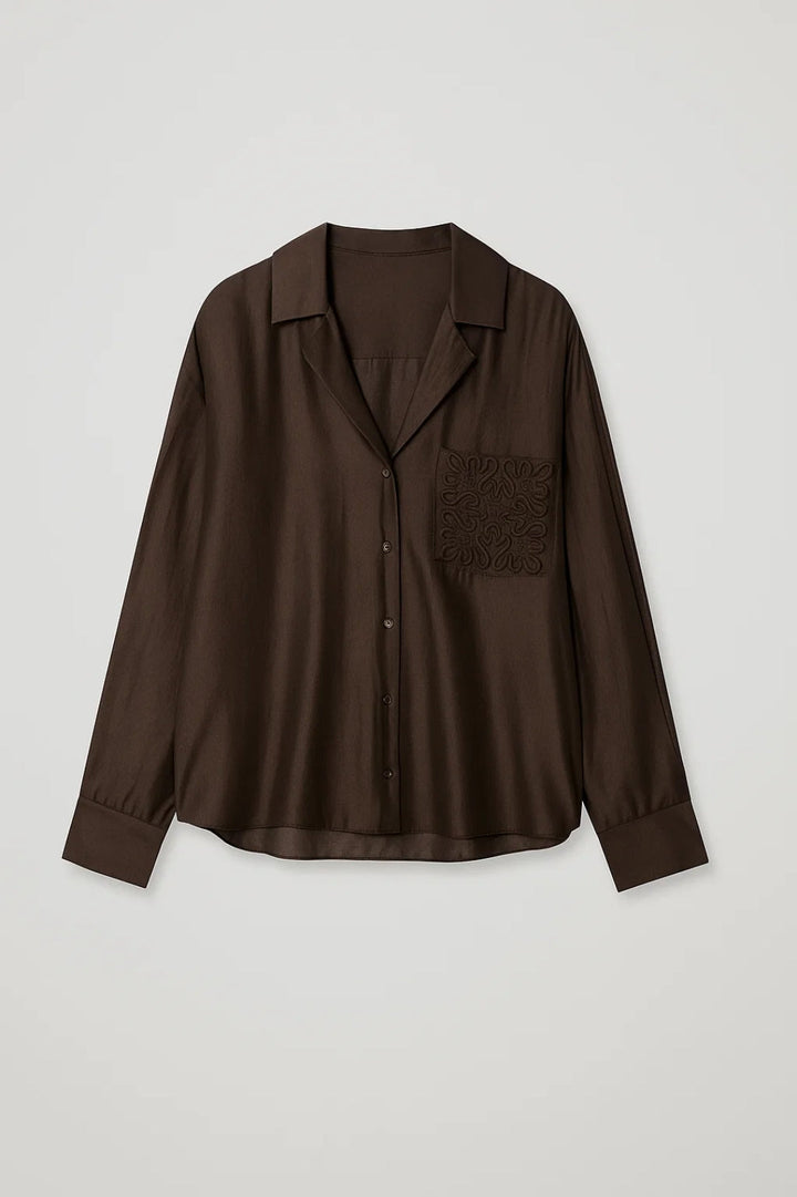 Minimalistische Blouse met Kraag en Relaxte Pasvorm