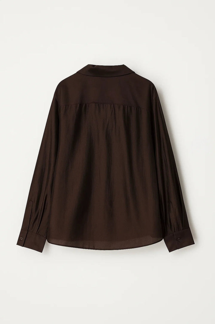 Minimalistische Blouse met Kraag en Relaxte Pasvorm