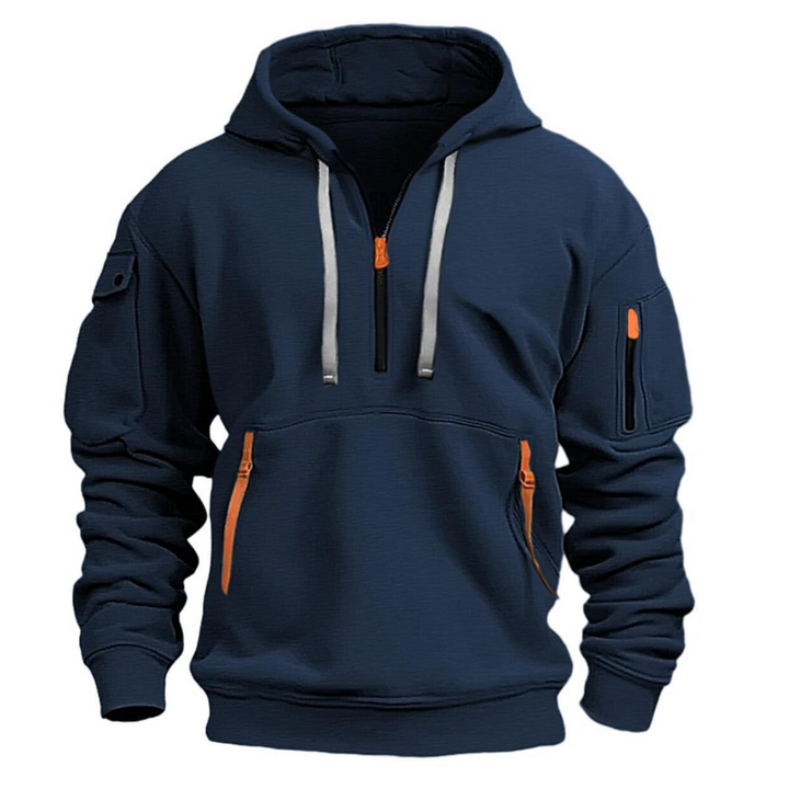 Herenhoodie met ritszakken