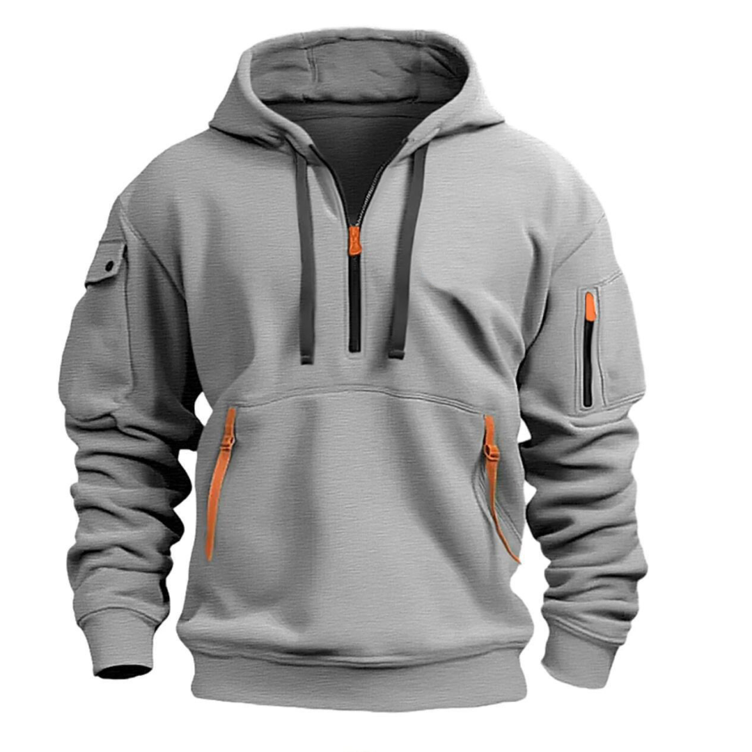 Herenhoodie met ritszakken