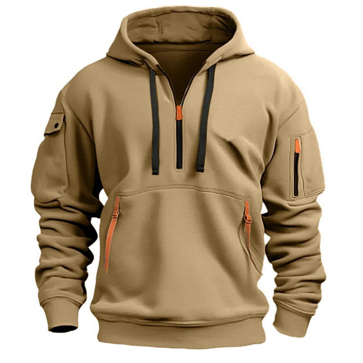 Herenhoodie met ritszakken