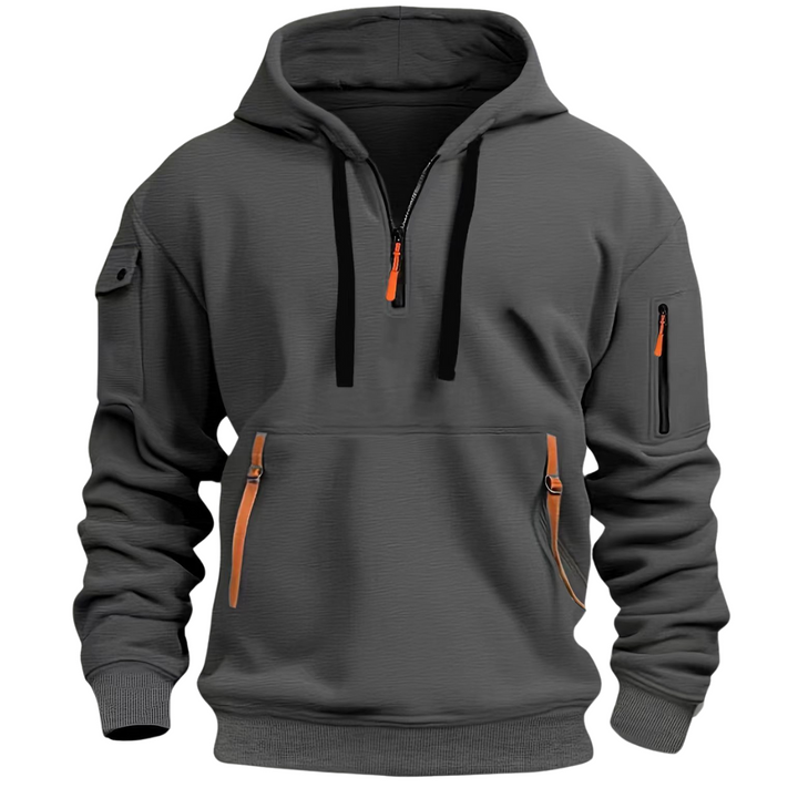Herenhoodie met ritszakken