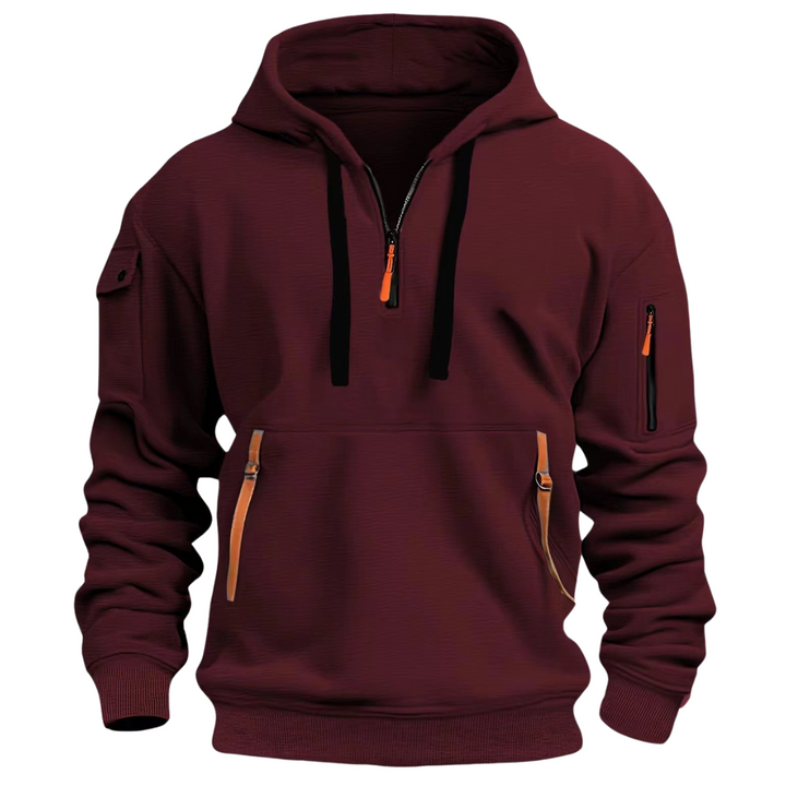 Herenhoodie met ritszakken