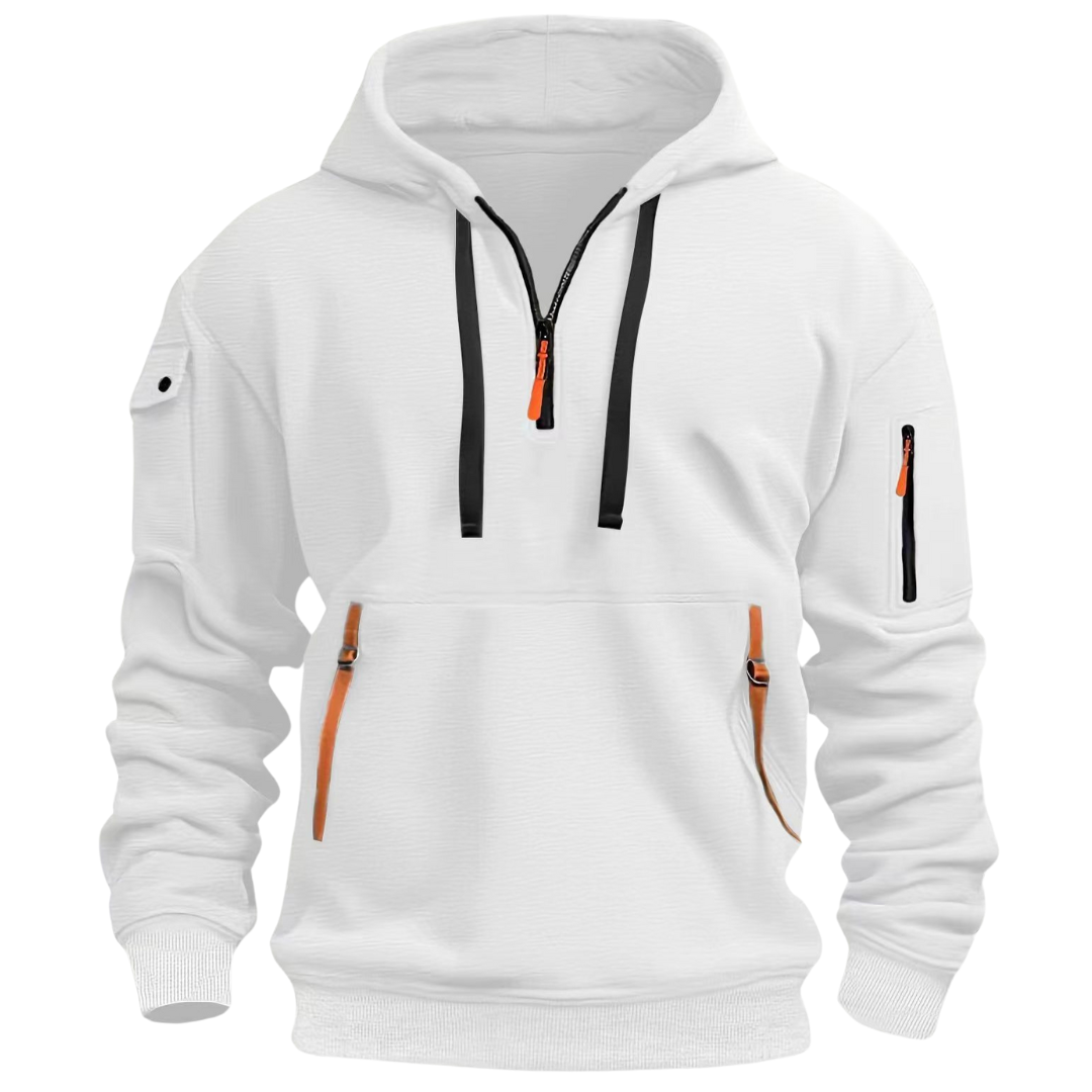 Herenhoodie met ritszakken