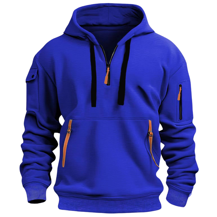 Herenhoodie met ritszakken