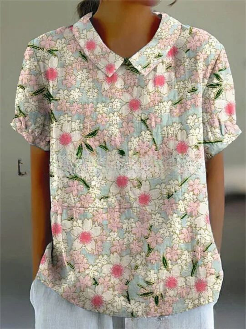 Vintage casual blouse met bloemenprint voor dames