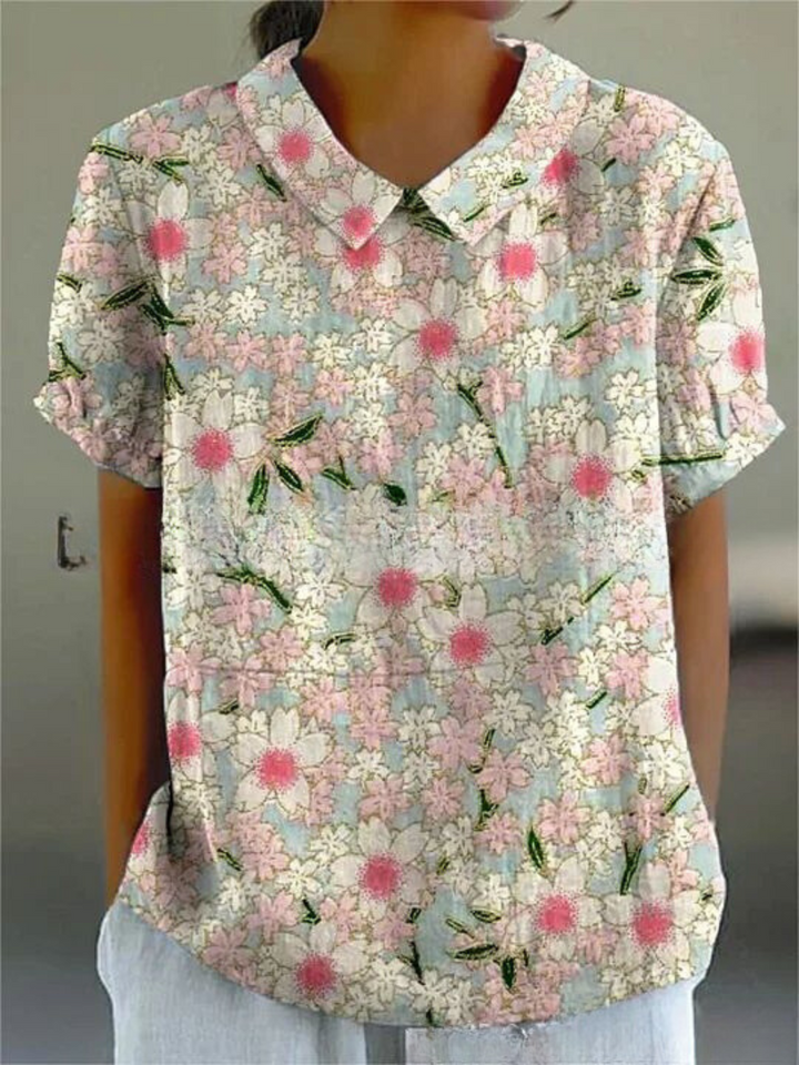 Vintage casual blouse met bloemenprint voor dames
