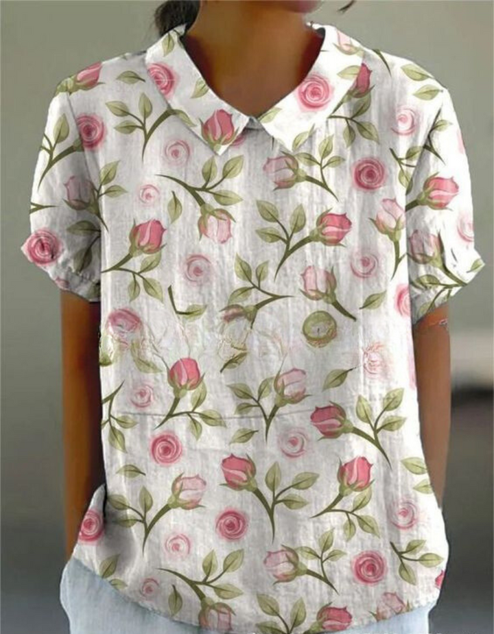 Vintage casual blouse met bloemenprint voor dames