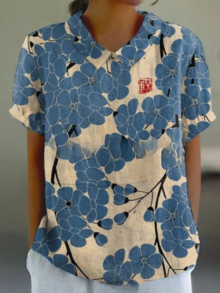 Vintage casual blouse met bloemenprint voor dames