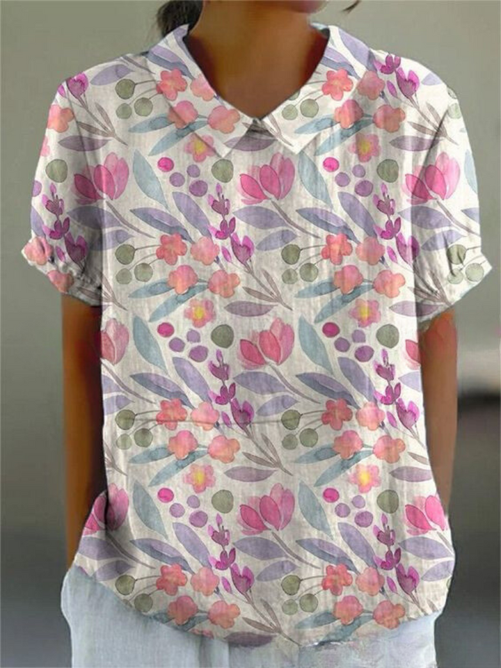 Vintage casual blouse met bloemenprint voor dames