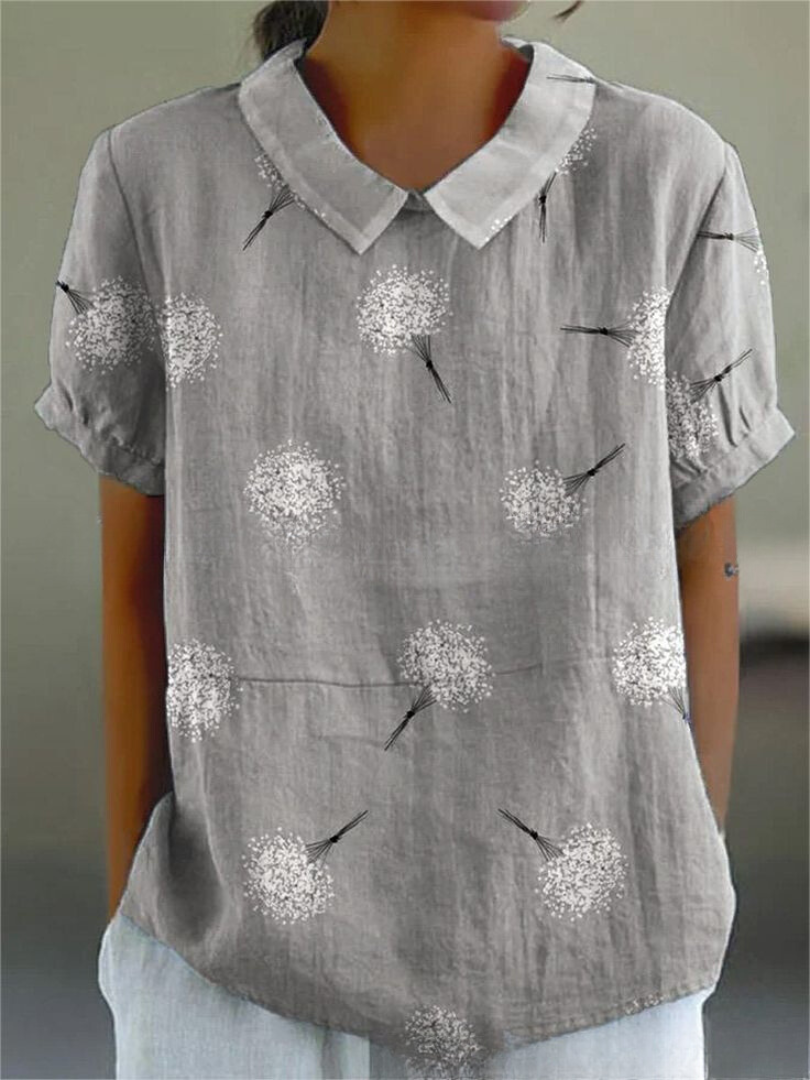 Vintage casual blouse met bloemenprint voor dames