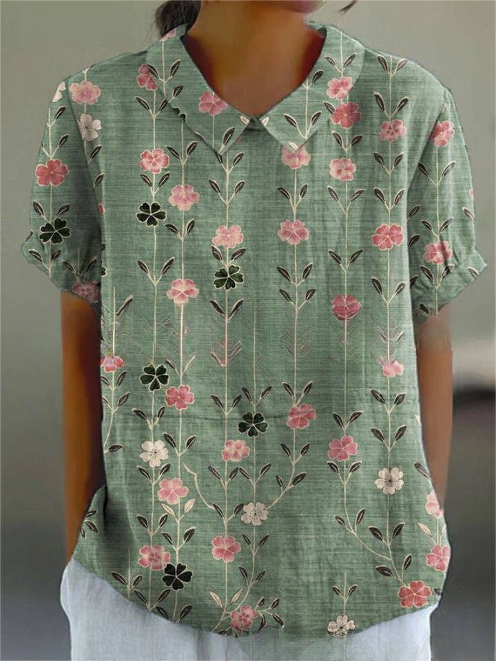 Vintage casual blouse met bloemenprint voor dames