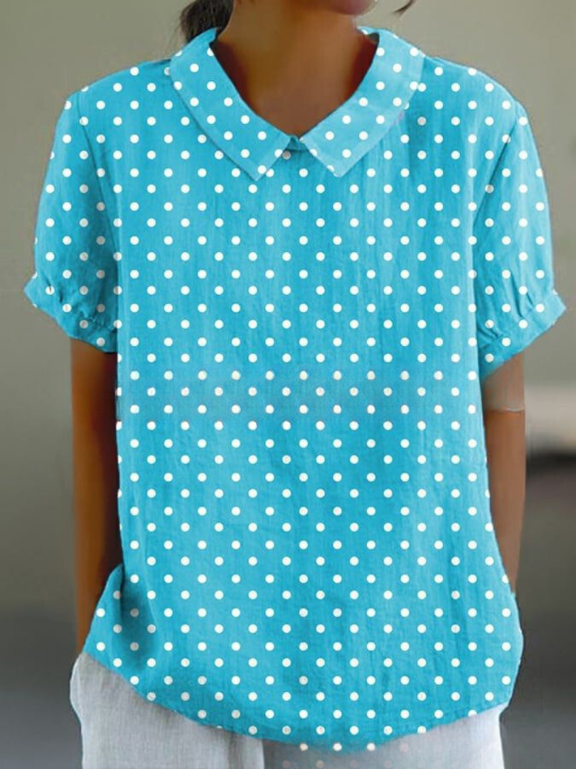 Dames zomerblouse met korte mouwen en bloemenprint