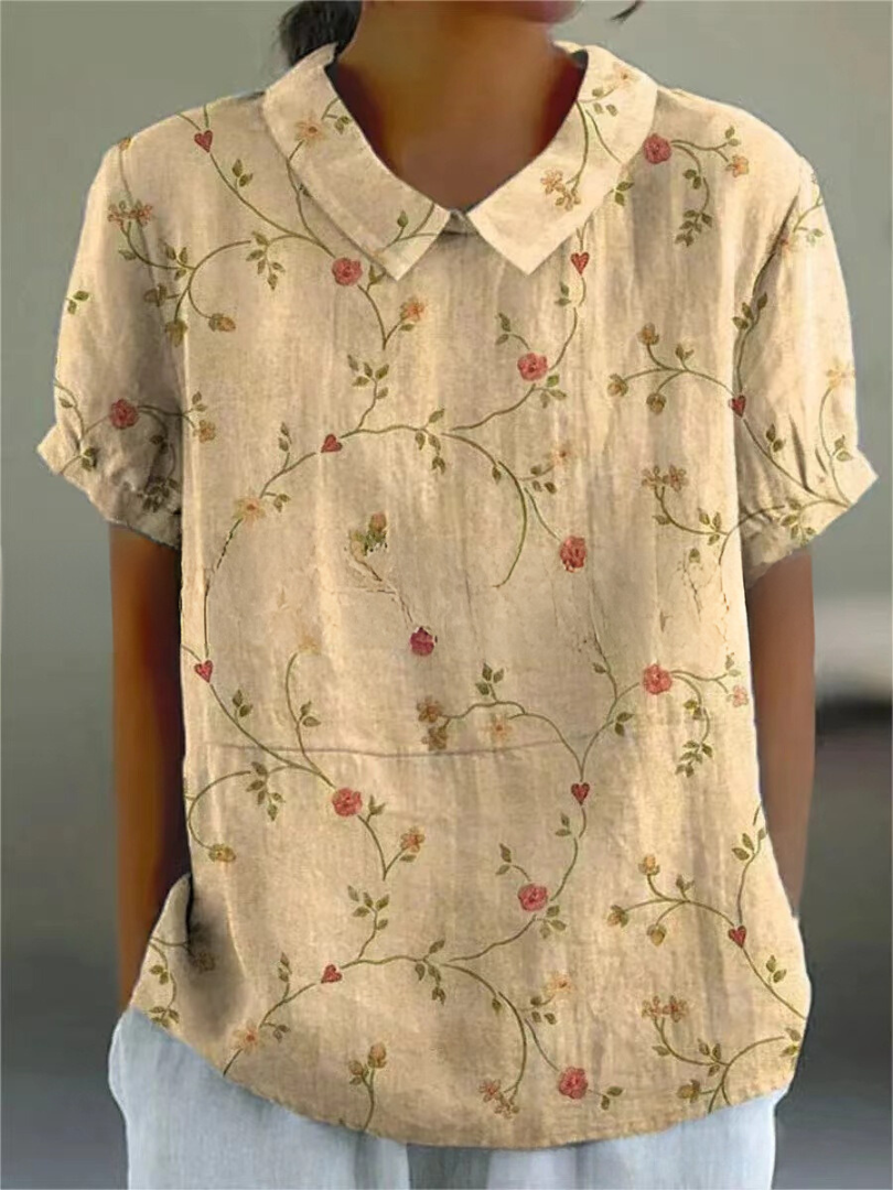 Vintage casual blouse met bloemenprint voor dames