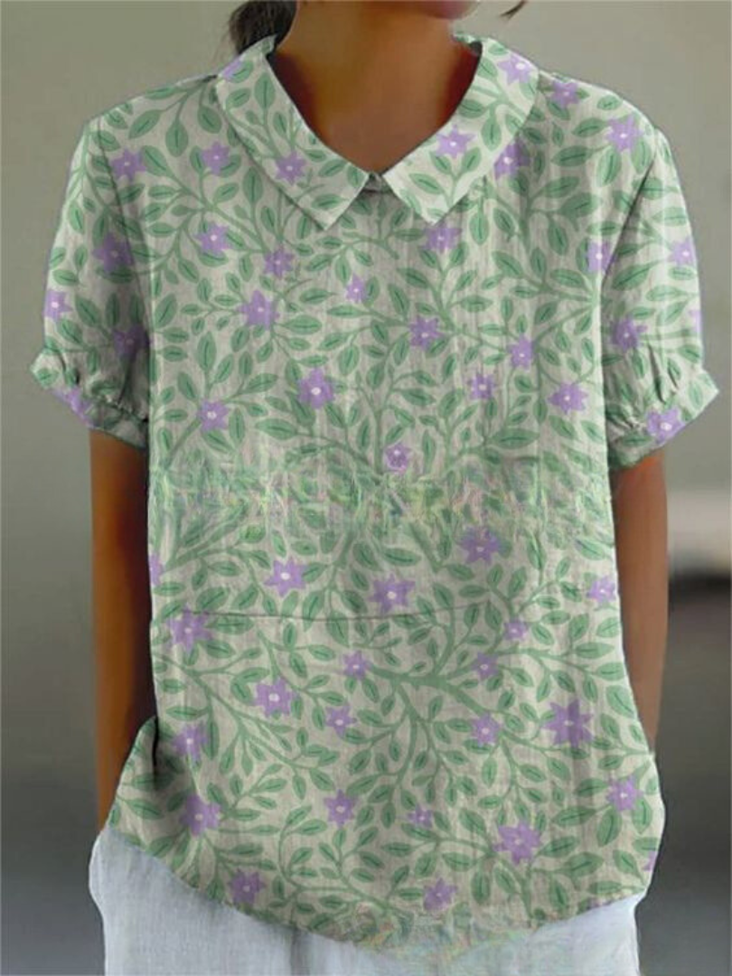 Vintage casual blouse met bloemenprint voor dames