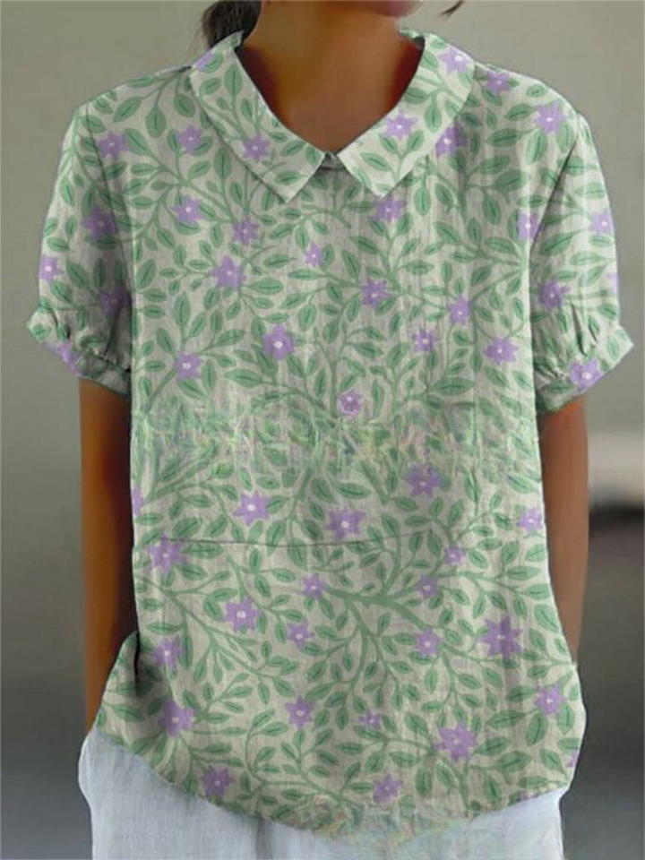 Vintage casual blouse met bloemenprint voor dames