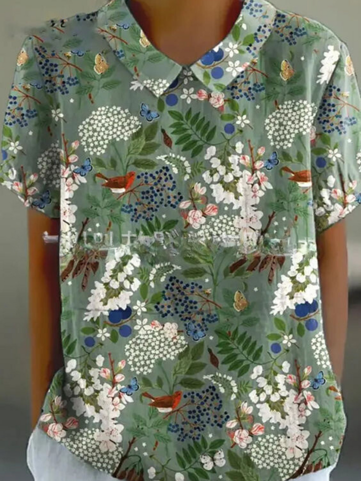 Vintage casual blouse met bloemenprint voor dames