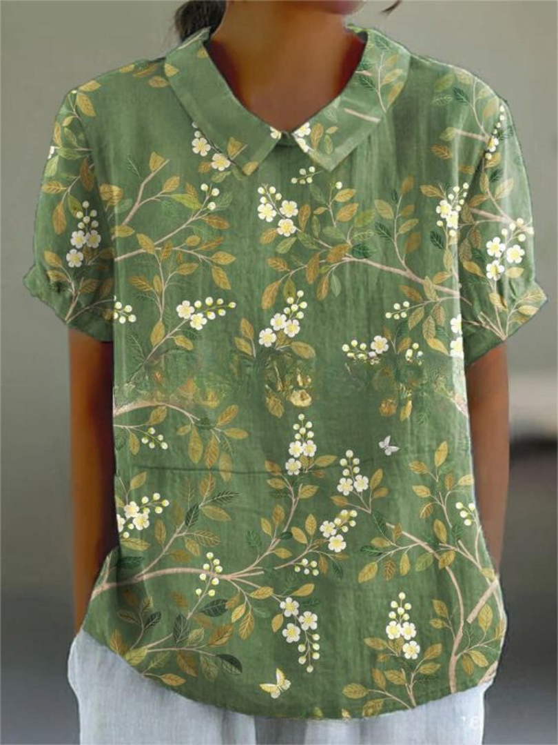 Vintage casual blouse met bloemenprint voor dames