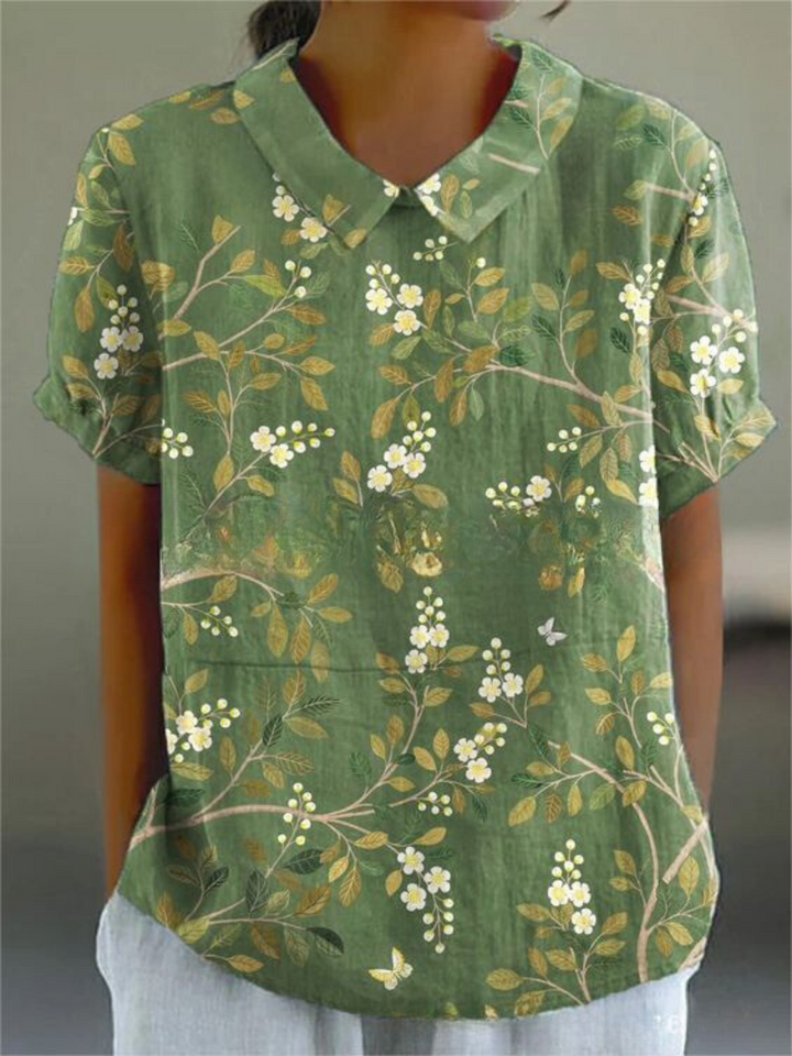 Vintage casual blouse met bloemenprint voor dames