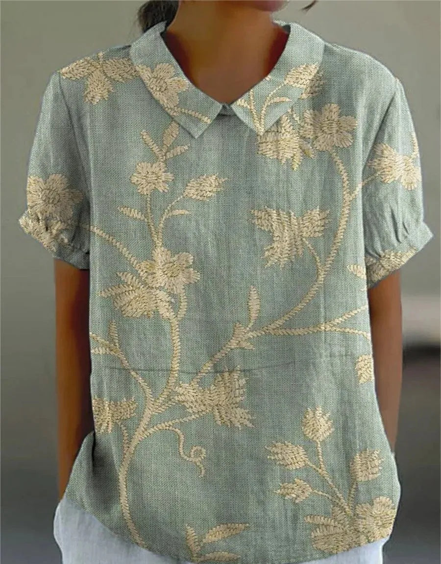 Vintage casual blouse met bloemenprint voor dames