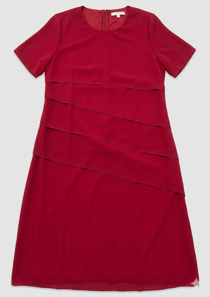 Chiffonjurk voor dames met korte mouwen