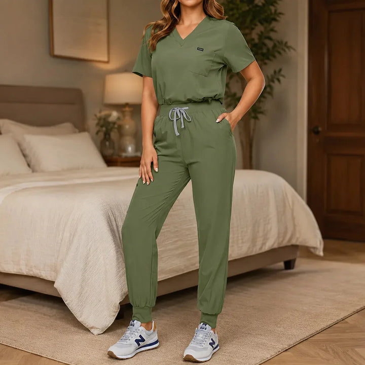 Joggingbroek met v-hals voor dames