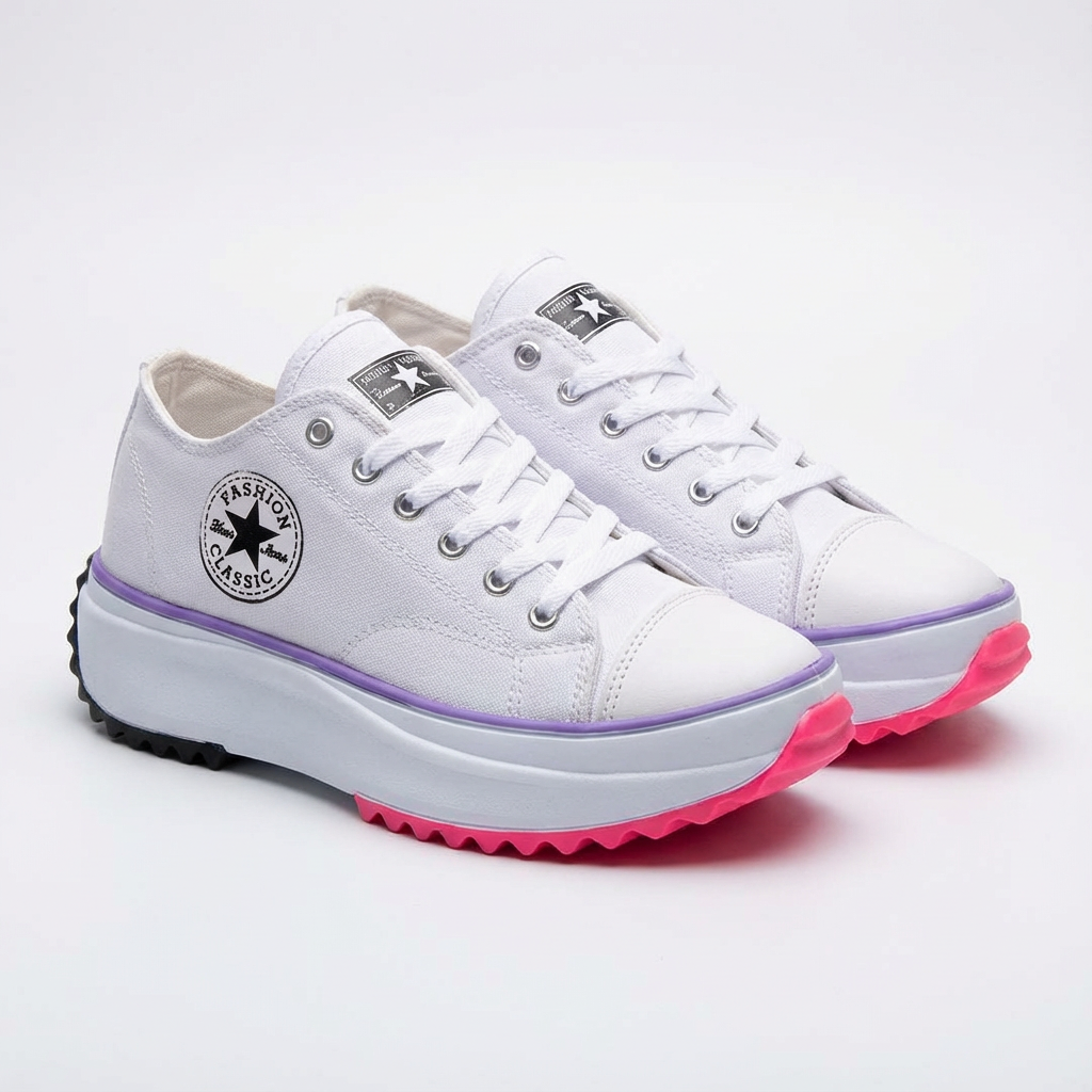 Casual platform sneakers met veters voor dames
