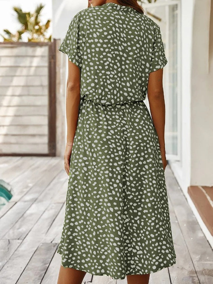 Bedrukte midi-jurk voor dames, zomerse casual, zwierige