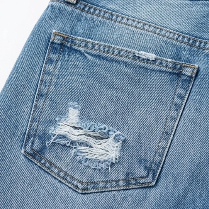 Rechte cropped jeans voor dames met franjes