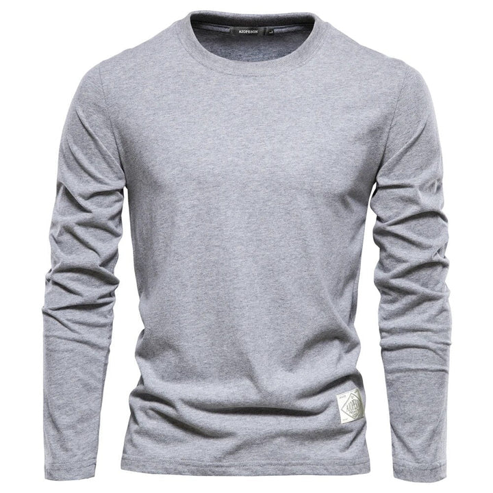 Heren t-shirt met lange mouwen van katoen