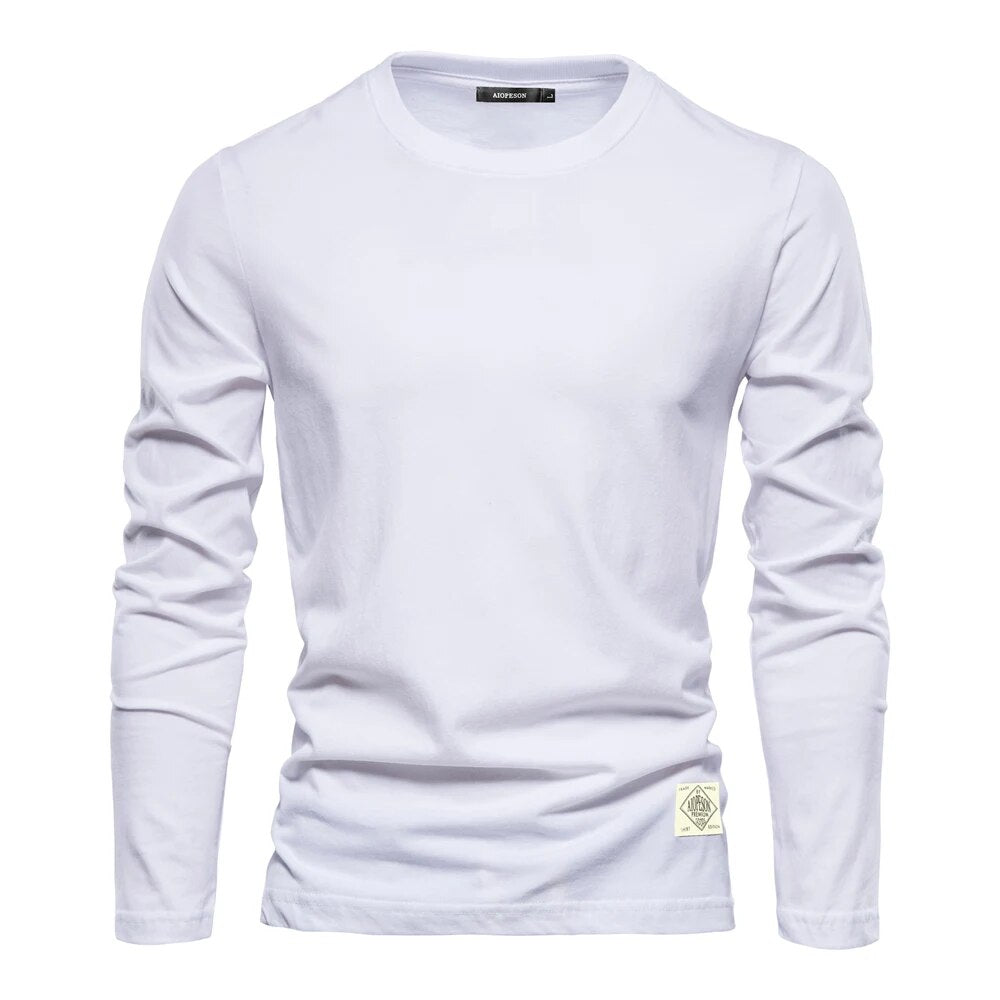 Heren t-shirt met lange mouwen van katoen